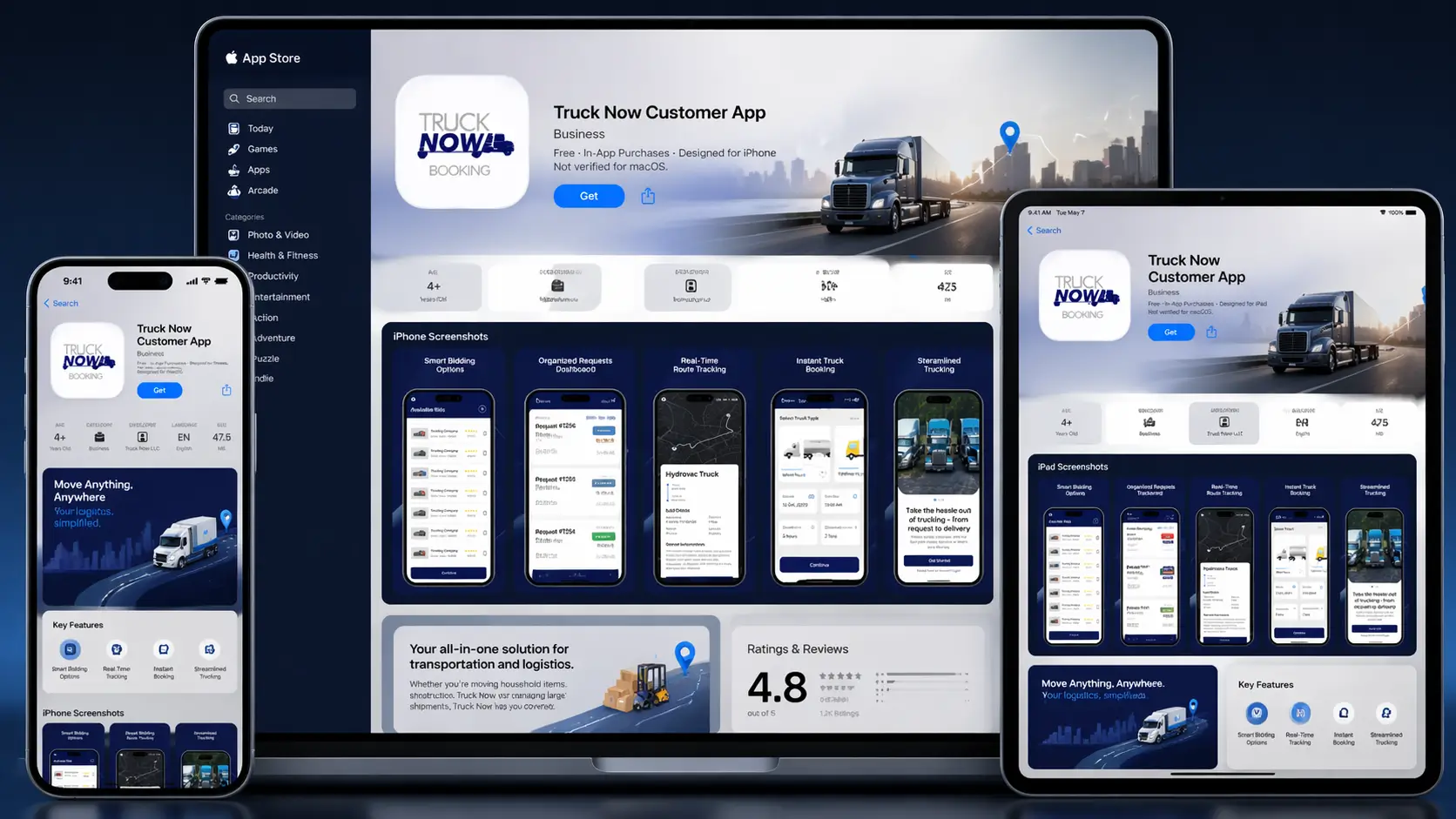 freight booking web and mobile app development