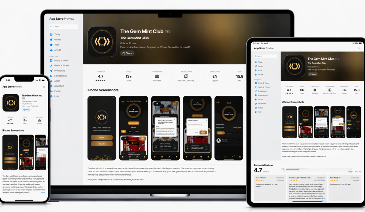 The Gem Mint Club - Sports Card Collector Loyalty App Development Case Study