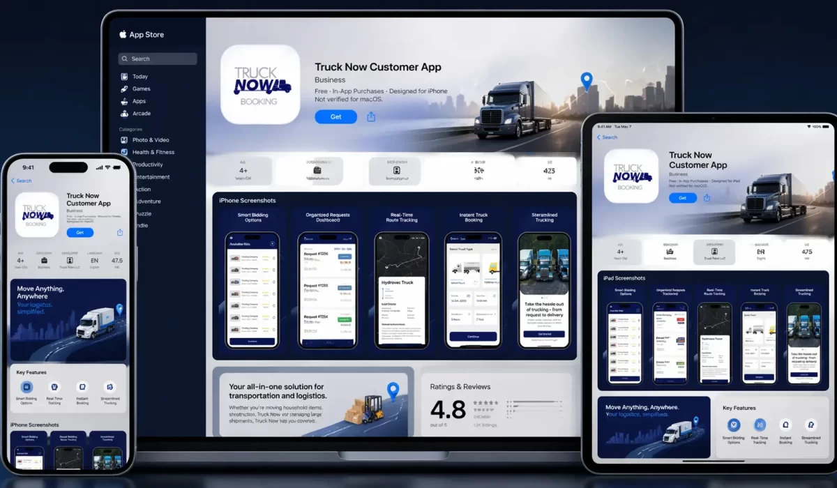 freight booking web and mobile app development